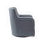 Chaise pivotante en tissu bleu, structure en bois massif et contreplaqué, conception à boutons, rotation à 360 degrés, structure de lecture rembourrée en mousse, dossier, revêtement en tissu, base en métal, pour un moment de détente