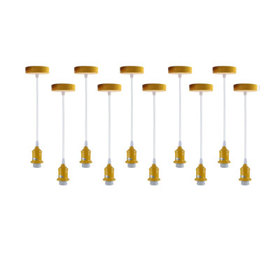 Adji 10-Pack Industrial Pendant Light Fittings with Adjustable PVC Cables - E27 Ceiling Lamp Holders for Stylish Home Lighting
