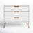 Rockefeller 35" Mid-Century Modern 3-Drawer Bachelor's Chest in Off White and Nature-870534835