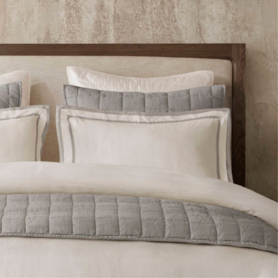 3 Pieces Duvet Cover Set,White+Gray
