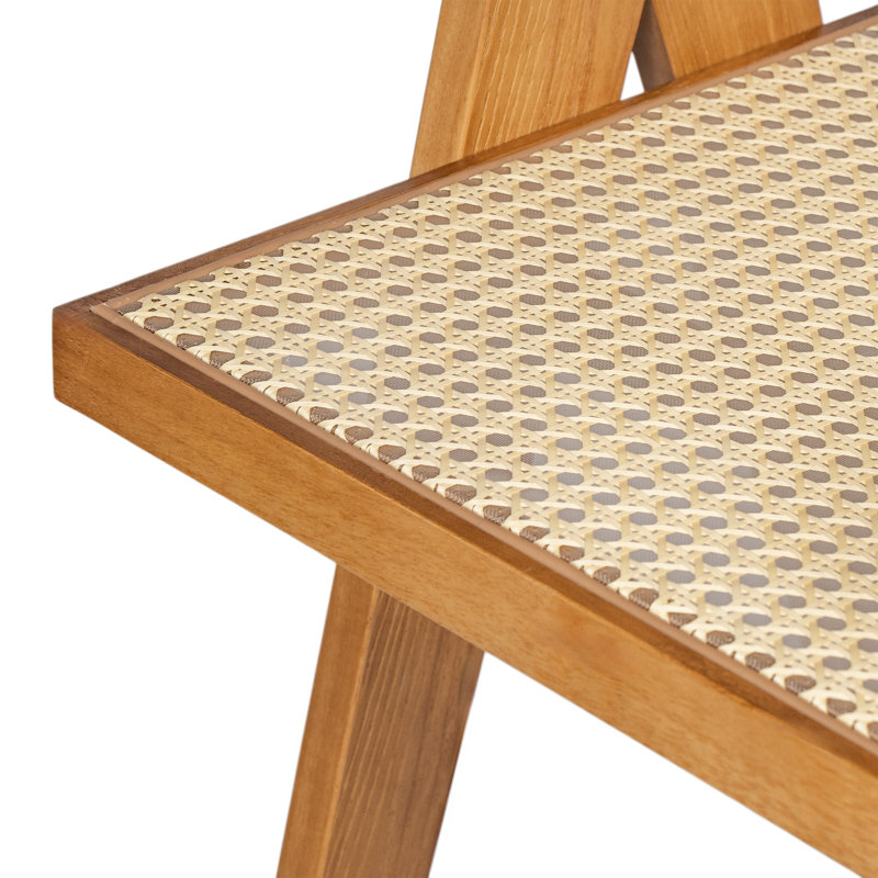 Hassan 27’’ Rubberwood Counter Stools With Cane Webbing, Beige/Natural