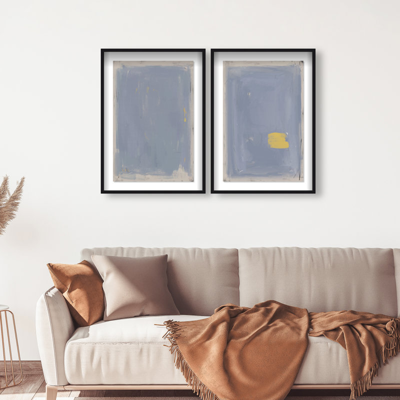 Painted Morning Set by Oliver Gal, 46.5" H x 31.5" W, Black Shadowbox
