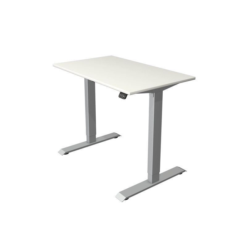 Eastbrook Adjustable Height Steel Standing Desk, 123cm H x 100cm W x 60cm D, White
