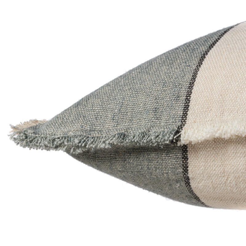 Oreiller en lin Rockefeller, polyester, Gris clair, H 22 po x l 22 po