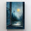 «Spider on Open Window Snowy Forest Moonlit Night» - Art mural sur toile tendue - Décoration de salon, de chambre à coucher ou de bureau-129950512
