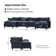 Asul 151.5" Convertible Oversized Sectional Couch for 6 People with Triple-Layer Cushions and Two Armrest Pillows
