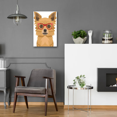 Long Haired Chihuahua Wearing Hipster Glasses by Furbaby Affiliates