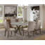 Ensemble de mobilier de salle à manger 7 pièces composé d'une table de salle à manger rectangulaire avec pieds en X et 6 chaises Parsons en tissu noir, noir brossé-687912010-687912006