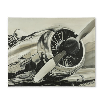 Black Vintage Aircraft Polyester Placemat | Home Decor
