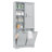 Bathroom Storage Cabinet With Doors And Drawers, Tilt-Out Laundry Hamper, Multiple Storage Space, Freestanding Style, Open Shelve, Adjustable Shelf, Gray-439931250