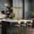Christobal 6 - Light Modern Kitchen Island Linear Black/Brass Pendant Light