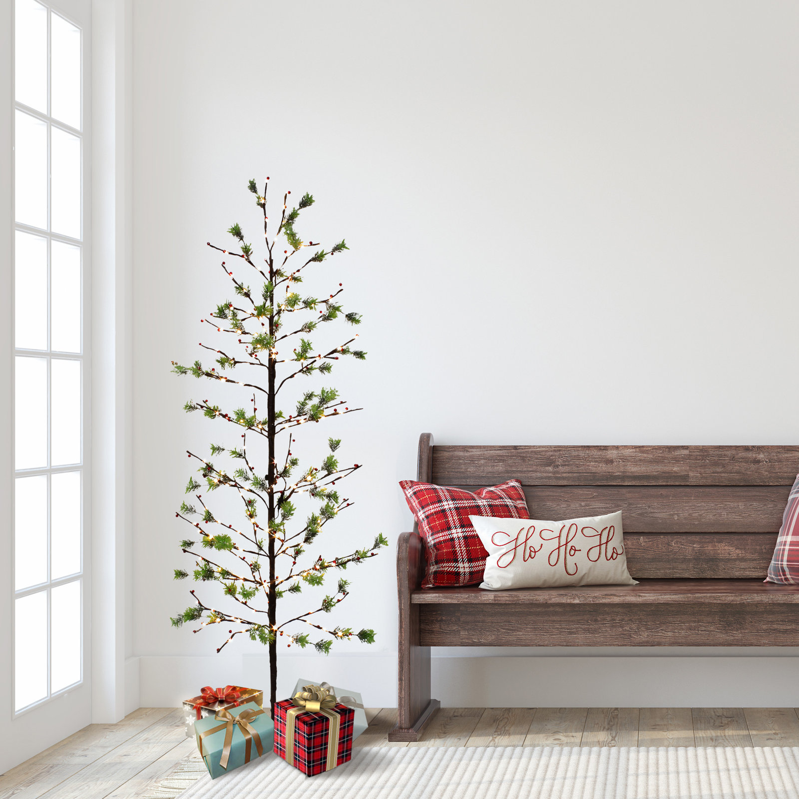 3' Pre-Lit Tropical Artificial Christmas Tree, 6'