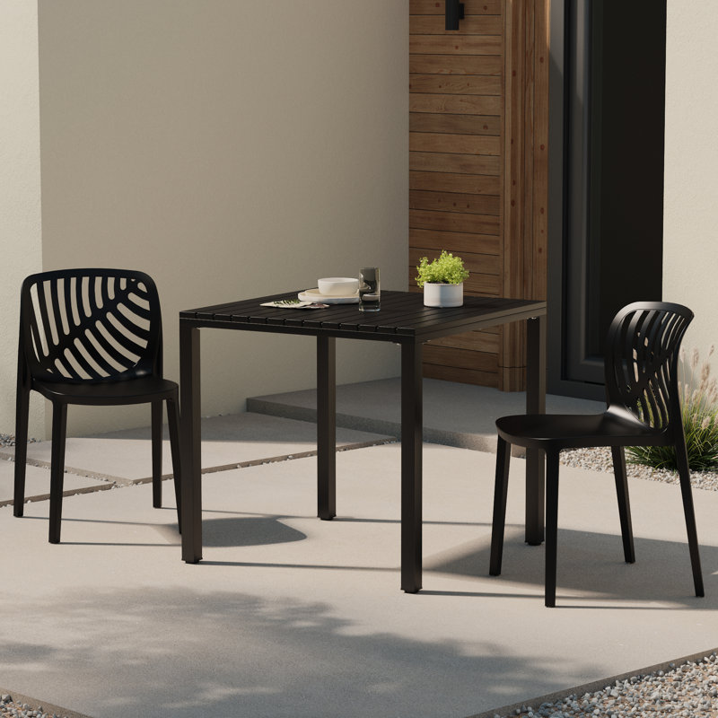 Ensemble de 2 chaises de patio empilables, Black