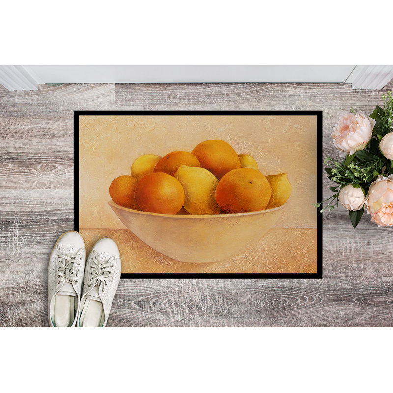 Tapis d’extérieur antidérapant bol oranges et citrons, Rectangle 2 pi x 3 pi