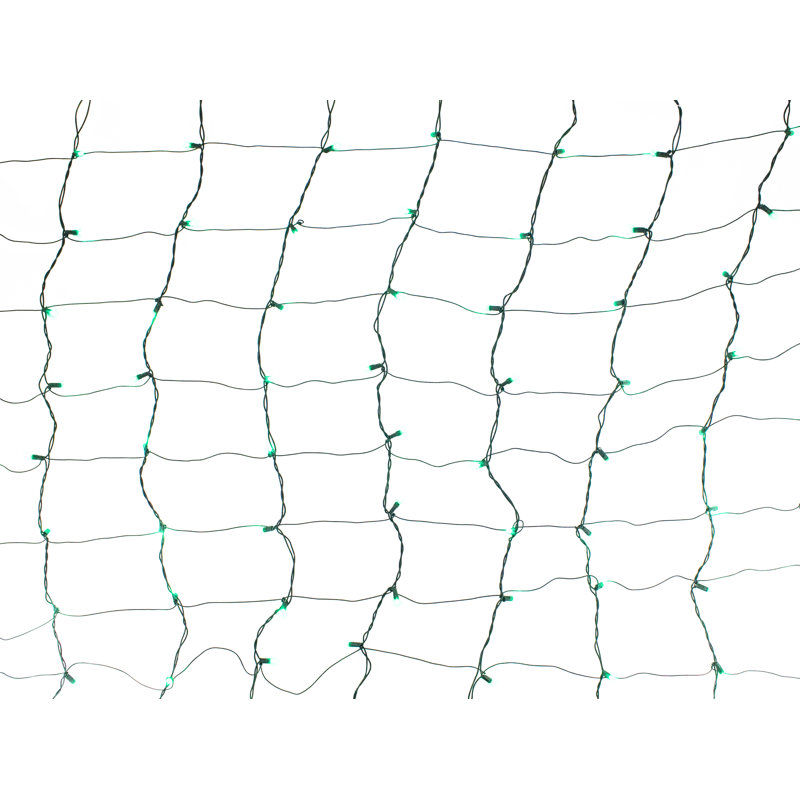 Moura 72" Outdoor 108 - Bulb Wide Angle LED Mini Net Light, Green