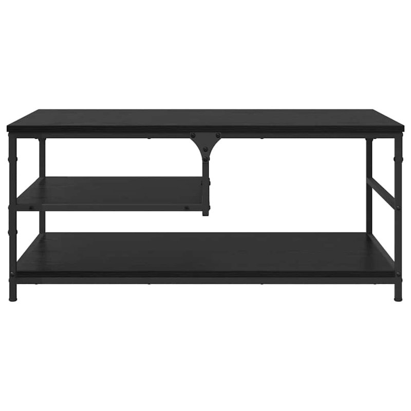 Coffee Table with Storage, Black Oak
