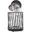 Metal Wire Wood Countertop Round Utensil Holder Crock