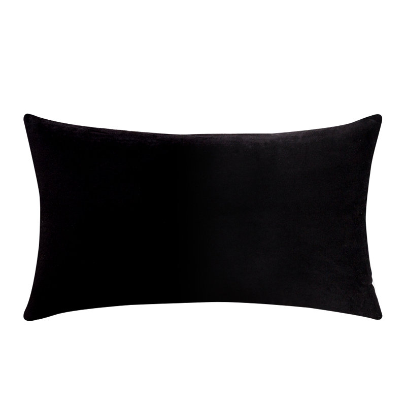 Payson lumbar pillow cover, Black, 12" H x 20" W