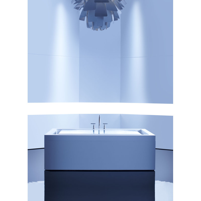 Sok® 75" x 41" Dop In Combination Acrylic Bathtub with Heater, White