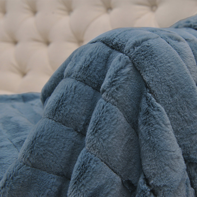 Blue Mirage Faux Fur Sherpa Throw Blanket 50" x 60"