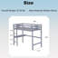 Lit mezzanine simple à structure en bois avec barrière de sécurité et bureau intégré-906487438