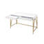 Bureau de coiffeuse 2 tiroirs Addilynn blanc brillant et doré