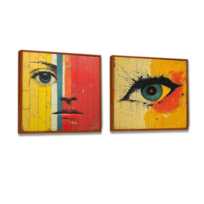 Pop Art, oeil d'amour, cœur I - décoration murale Pop Art - art mural glam 2 pièces