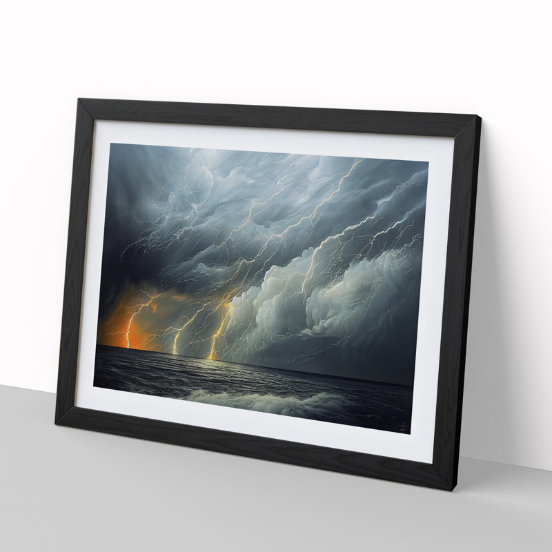 Attractive Thunderstorm - Framed Print, 34cm H x 46cm W x 2cm D, Black
