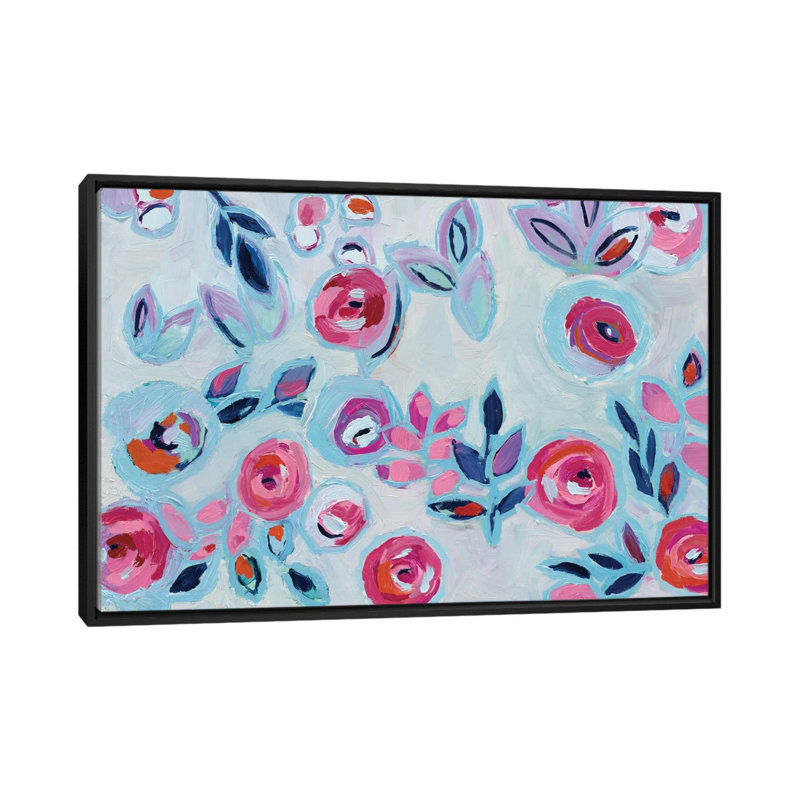 Art mural Fadwa, Toile avec cadre noir, H 40 po x l 60 po x P 1,5 po