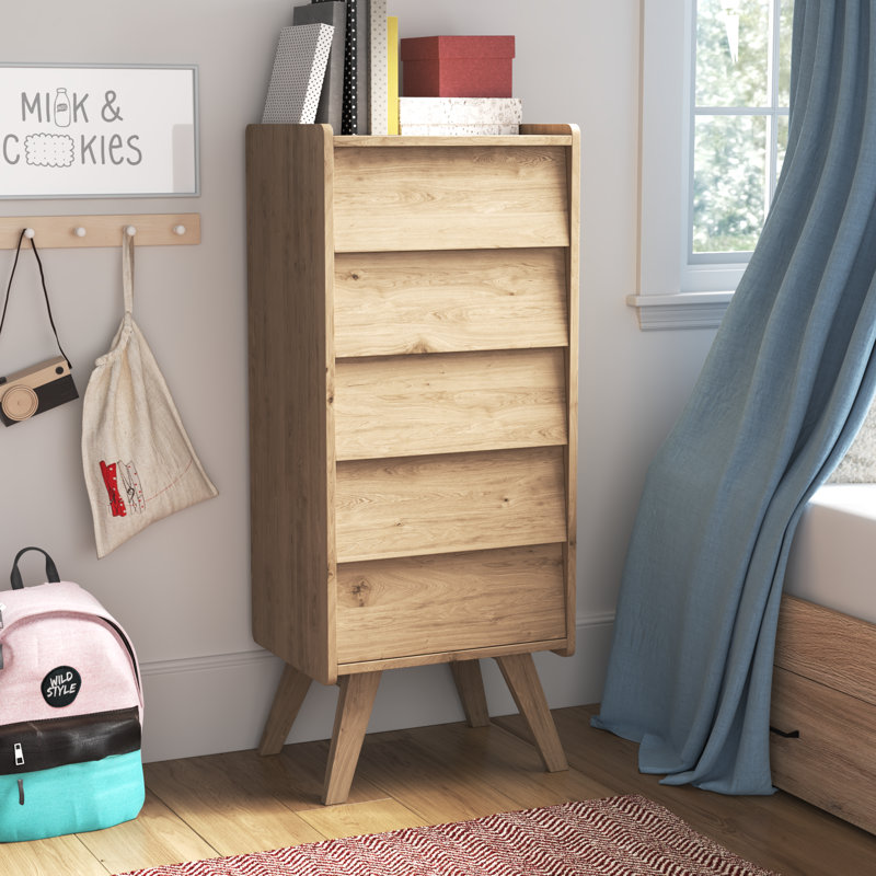 Antoine Kids 5 - Drawer Chest, Light Brown/Light Brown