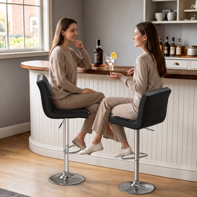 Shayna Swivel Upholstered Adjustable Height Bar Stool