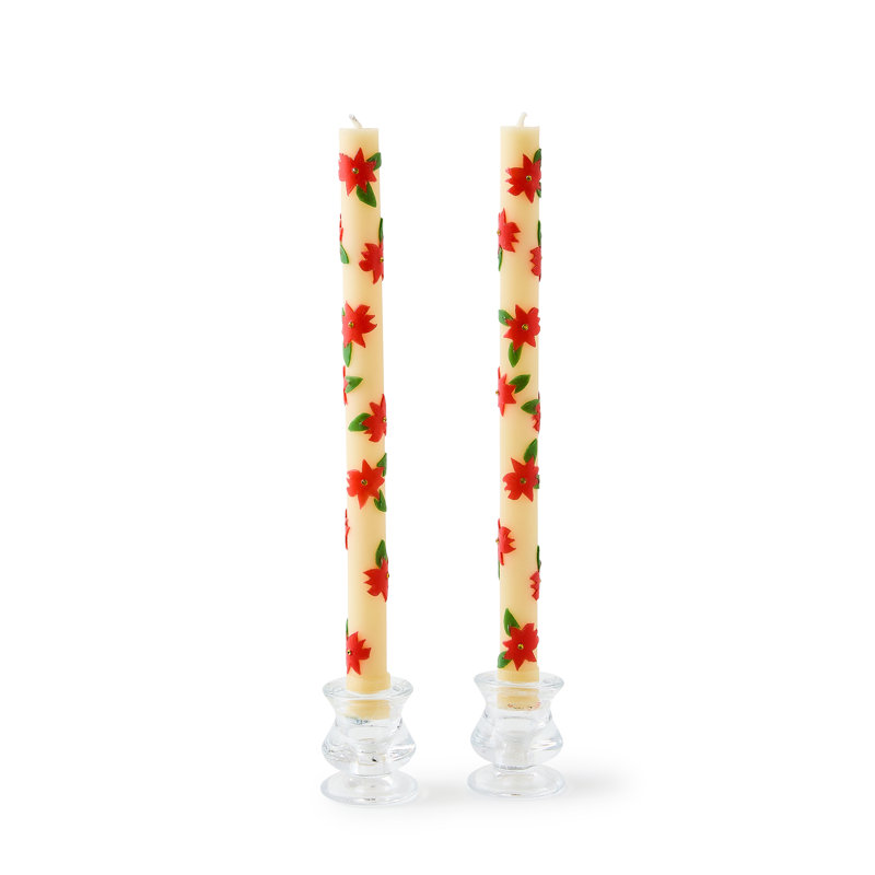 Poinsettia Dinner Candles