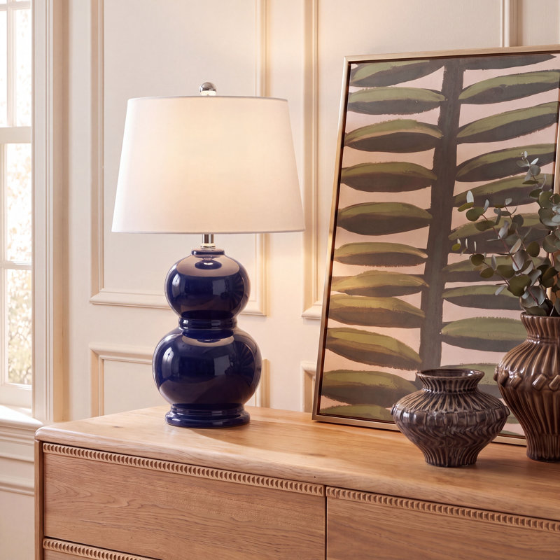 Ceramic Table Lamp, Navy