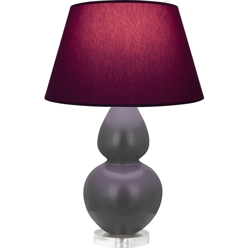Lampe de table matte à double gourde, Gris, Prune / lavande