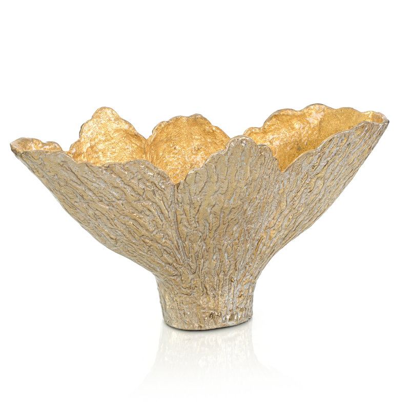 Enameled Brass Leaf Bowl