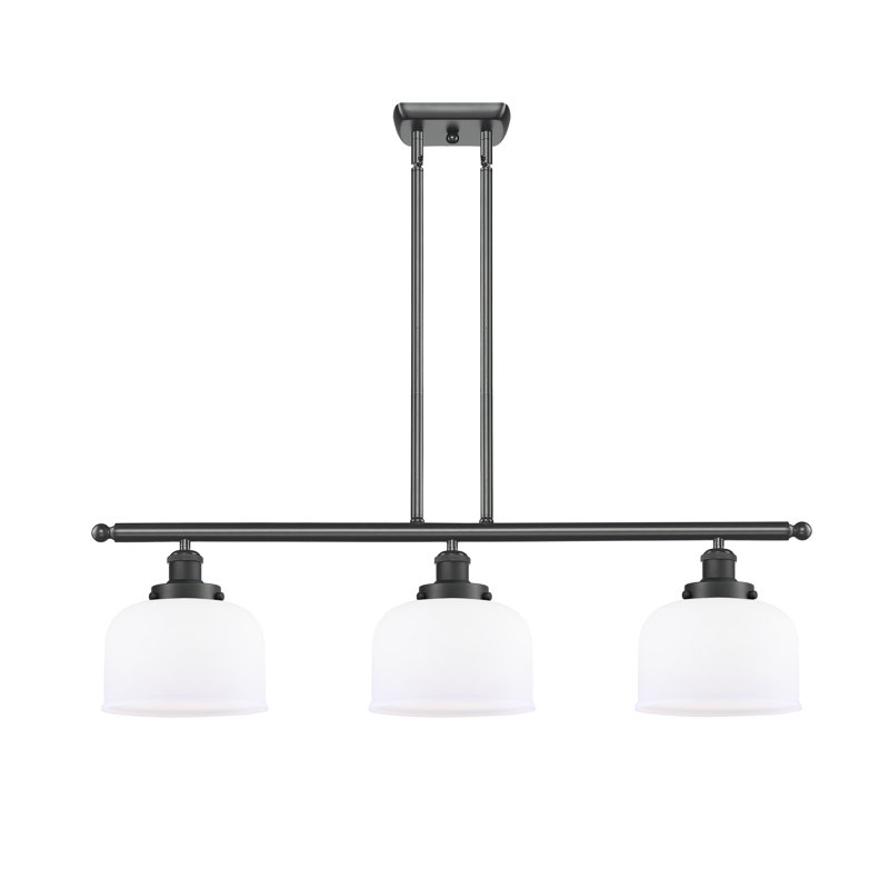 Luminaire suspendu linéaire à 3 lumières HamLake, Ampoule non incluse, Blanc mat, Noir mat