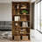 Stylish Farmhouse Style Storage Cabinet With Spacious Bookshelf, Adjustable Shelves And Durable MDF Construction