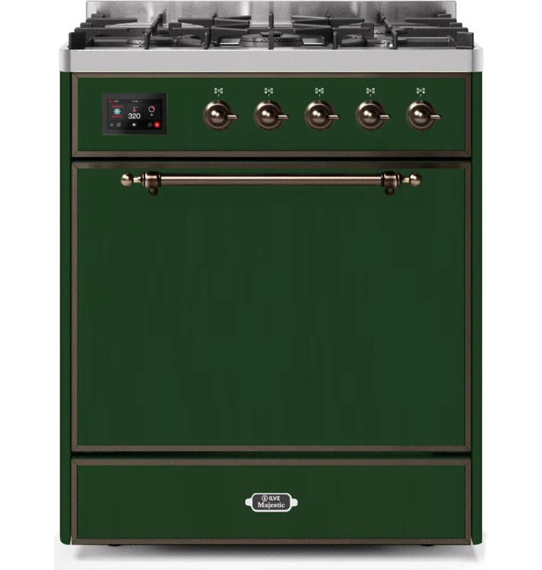 Majestic II 30" 4 cu.ft. Freestanding Dual Fuel with Convection Oven, Emerald Green/Bronze, Natural Gas