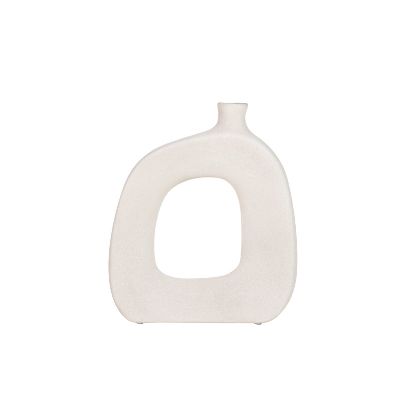 Ceramic / Porcelain Table Vase, 30cm H x 30cm W x 11cm D, Grey