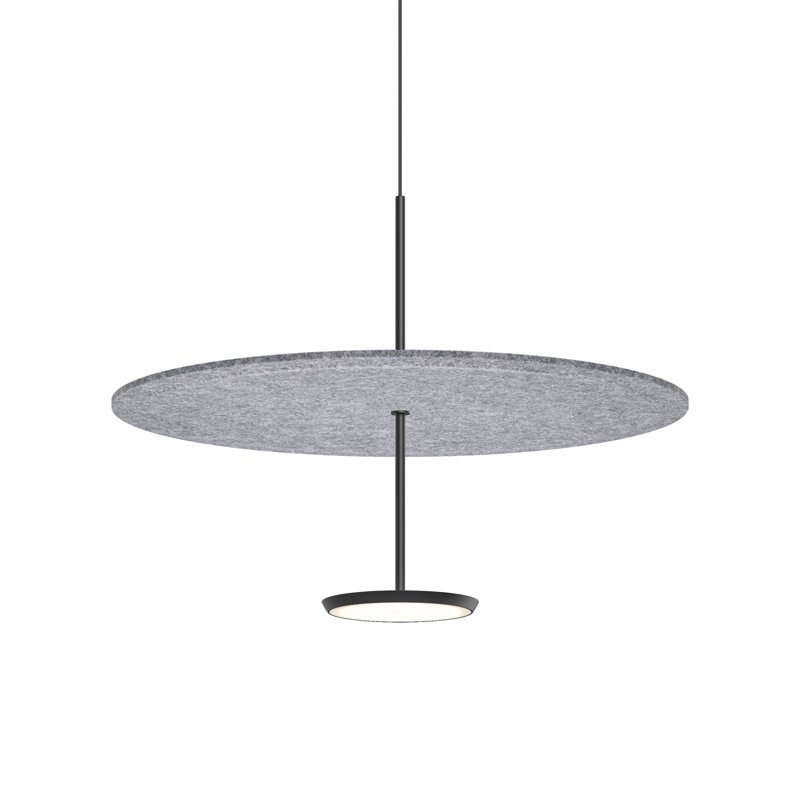 Sky Sound Pendant, Black, Stone Gray, 17.5" H x 24" W x 24" D