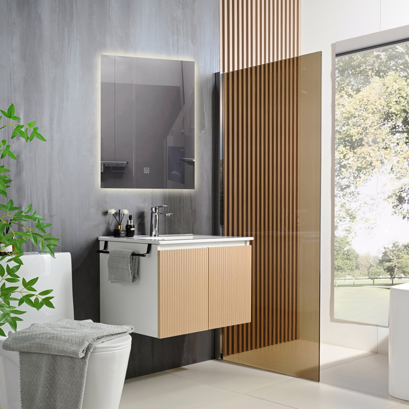 Armoire de rangement pour meuble-lavabo 24 po avec porte-serviettes noir, Jaune