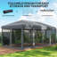 Asilah 3 x 6m Pop Up Gazebo, Outdoor Canopy Shelter, 6 Mesh Walls, Grey