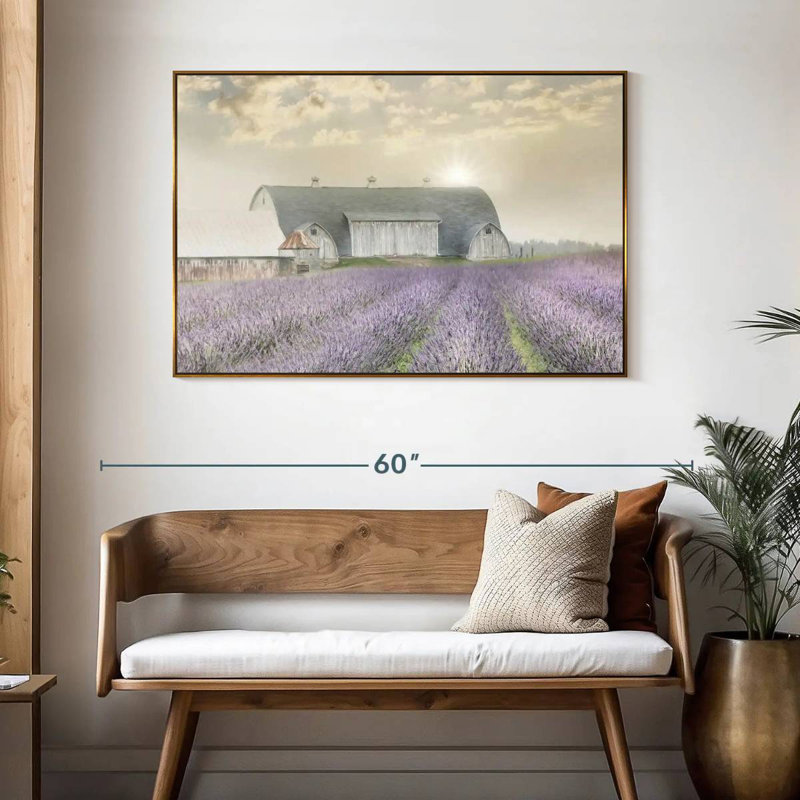 Lavande matinale, 46 po x 31 po, Cadre flottant doré