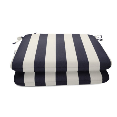 Casual Cushion Stripe SunbrellaFabric 2-Piece Indoor/Outdoor Seat Pad Cushion by Wildon Home