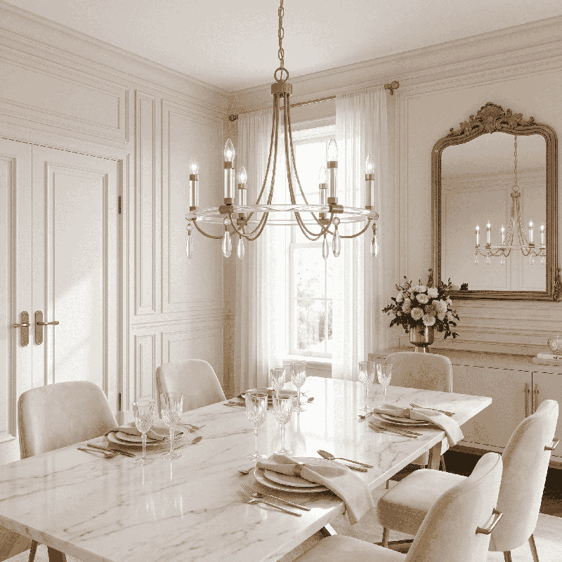 Lustre à 6 lumières Savoy House Mayfair en laiton chaud et chrome, H 23,5 po x l 25,5 po x P 25,5 po, Six lumières