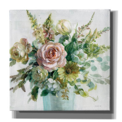 «Sage And Peach Flowers 2» par Danhui Nai, art mural sur toile