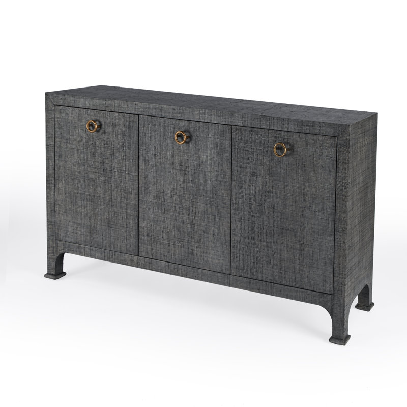 Chatham 3-Drawer Raffia 60" Sideboard, Charcoal