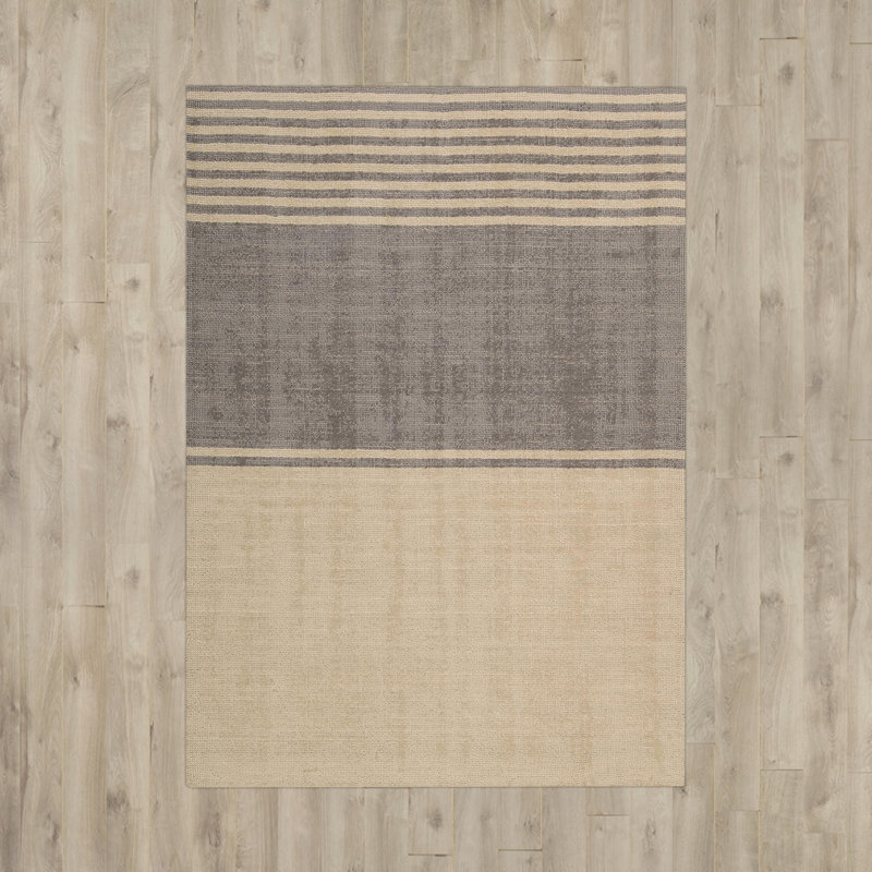 Tapis fait main beige / gris Tundra, Coureur 2'3" x 7'6"
