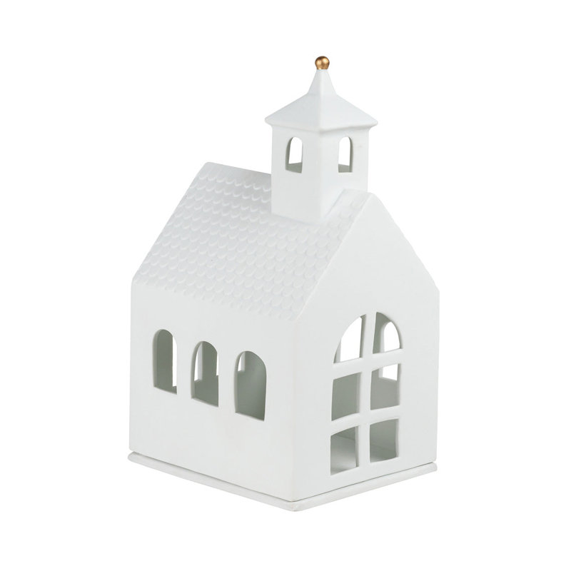 Porcelaine Village House Chapel, H 5,5 po x l 3,1 po x P 2,8 po