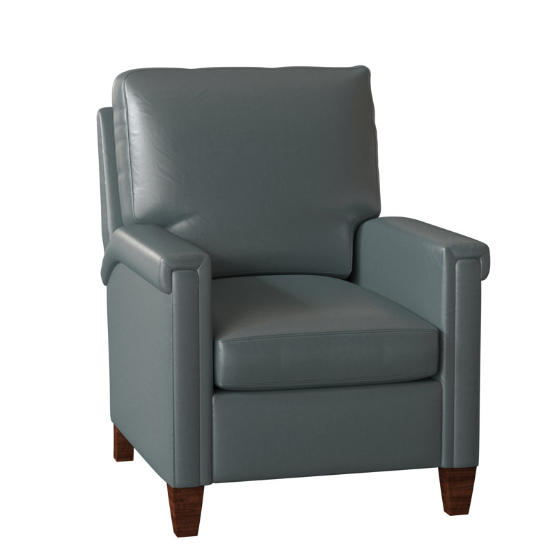 Kara 32" Wide Faux Leather Standard Recliner, Outsider Raven Genuine Leather, Mahogany, Power